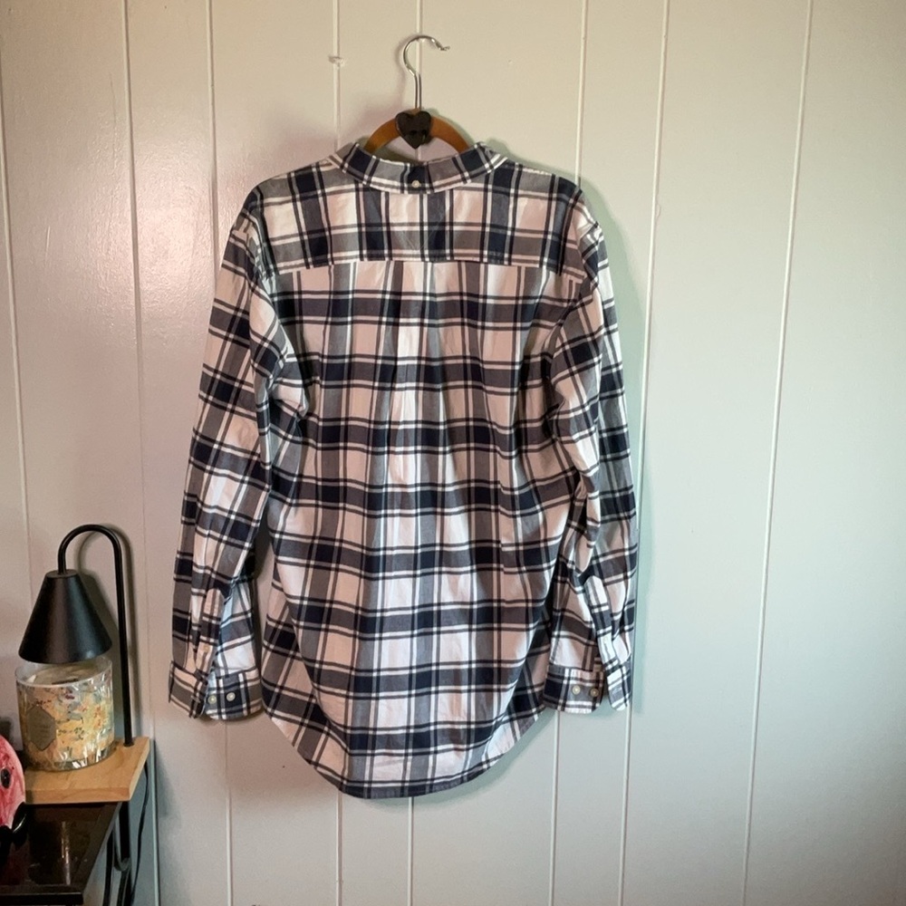 Tommy Hilfiger Blue and White Casual Button Down Shirt